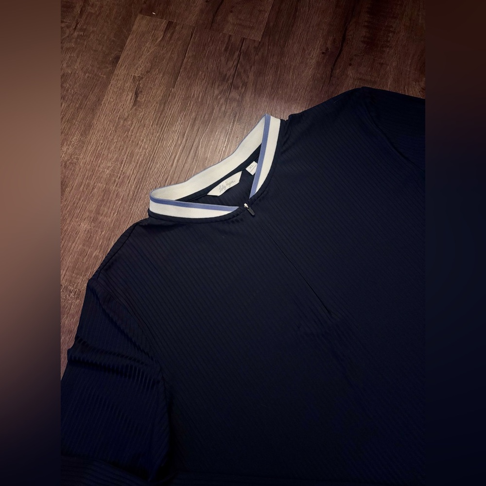 Lady Hagan Navy Blue Ribbed Golf Pullover